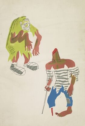 MacBeth (Voodoo): Figure in green dress with bandaged feet (1934-1943)