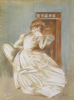 Madame Helleu à son secrétaire