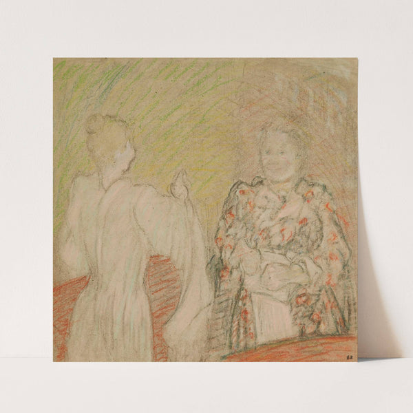 Madame Vuillard Conversant Avec Une Jeune Fille (1893) by Édouard Vuillard