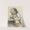 Mädchen beim Füttern einer Katze (before 1896) by Fritz Zuber-Bühler
