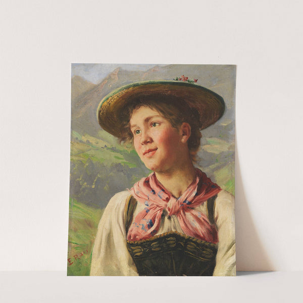 Mädchen in alpenländischer Tracht (Ca. 1880-1890) by Emil Rau