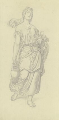 Mädchen mit Fruchtkorb und Wasserkrug