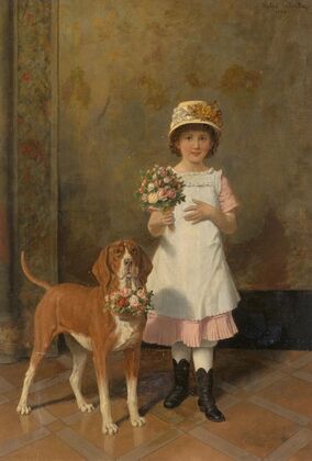 Mädchen mit Hund (1884)