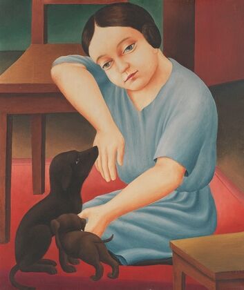 Mädchen mit Hunden