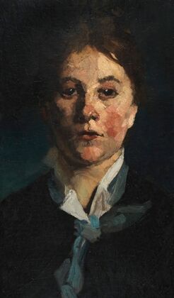 Mädchen mit weißem Kragen, en face