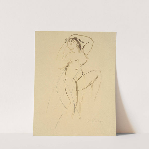 Mädchenakt mit aufgestemmtem linken Bein by Wilhelm Lehmbruck