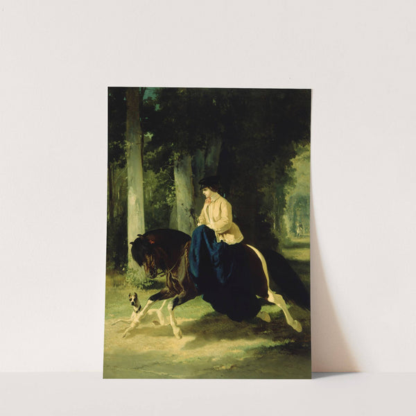 Mademoiselle De Mossellmann Riding In The Bois De Boulogne, Paris (1848) by Alfred De Dreux