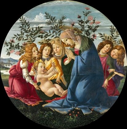 Madonna Adoring the Child with Five Angels