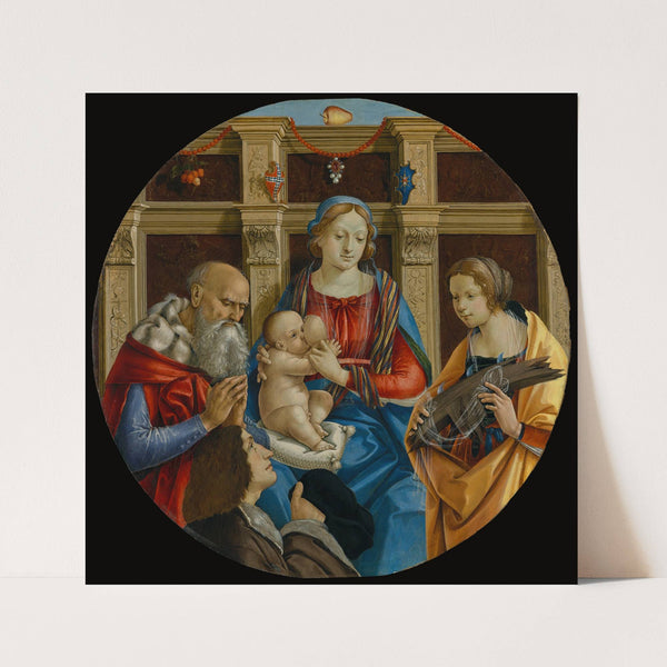 Madonna and Child with a Male Saint, Catherine of Alexandria and a Donor (about 1496) by Michelangelo di Pietro Membrini