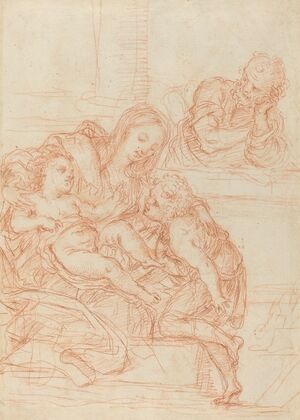 Madonna and Child with Saints John and Joseph (recto) (17th century)