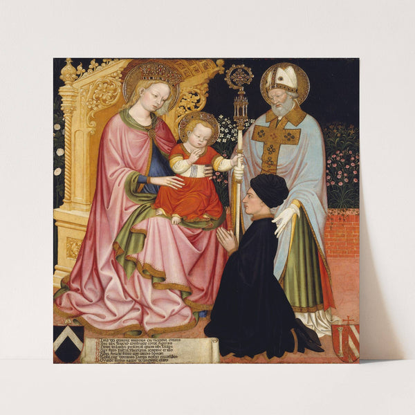 Madonna and Child with the Donor, Pietro de’ Lardi, Presented by Saint Nicholas by Master G.Z.