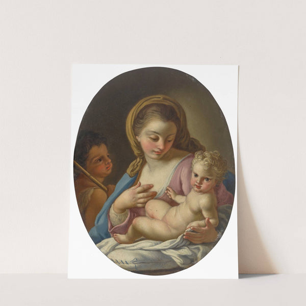 Madonna And Child With The Infant Saint John The Baptist by Francesco de Mura