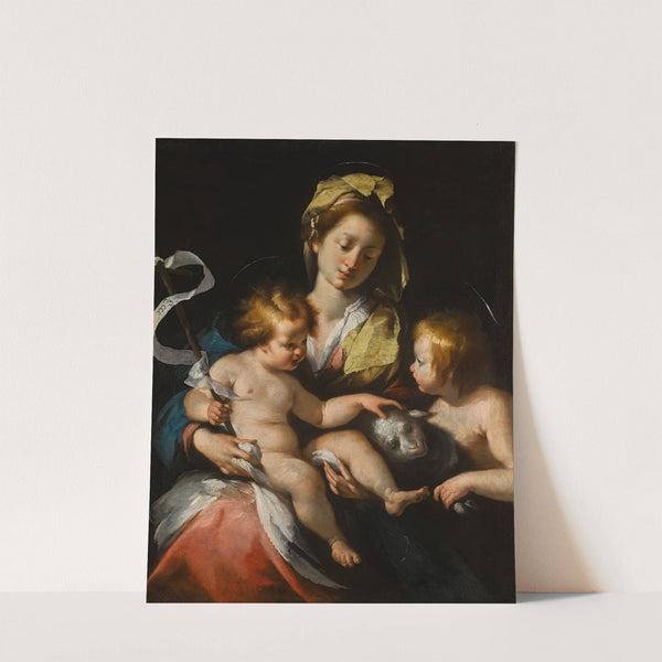 Madonna And Child With The Infant Saint John The Baptist by Bernardo Strozzi