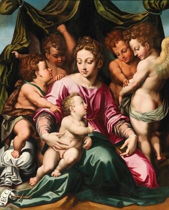 Madonna and Child with the Infant Saint John the Baptist and angels