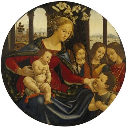 Madonna and Christ Child with Infant Saint John the Baptist and Three Angels (ca 1485-1500)