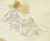 Madonna auf Wolken, von einem Heiligen verehrt