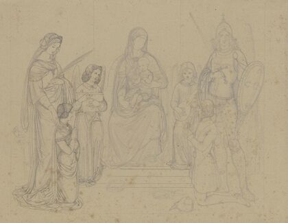 Madonna mit dem Heiligen Georg, der Heiligen Agnes sowie einem Stifter und dessen Frau, vermutlich aus der Fellner’schen Familie