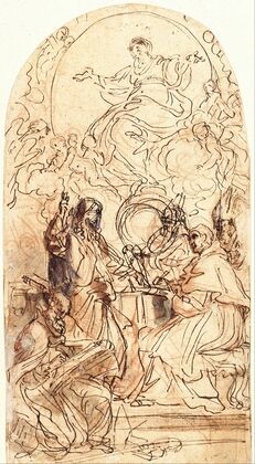 Madonna on a Crescent Moon and Four Saints
