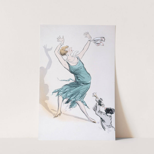 Maggie Meller en robe verte danse (1927) by Georges Goursat (Sem)