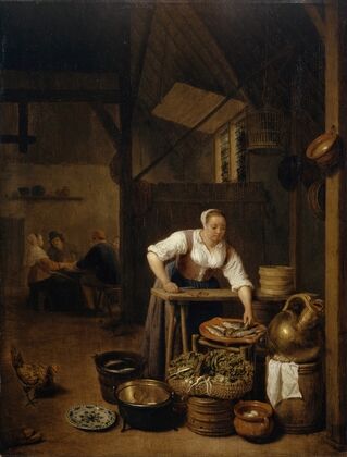 Maid Preparing Fish