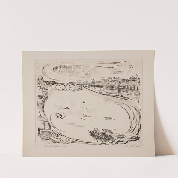 Main River Landscape, plate 6 from the portfolio ‘Faces’ (1918) by Max Beckmann