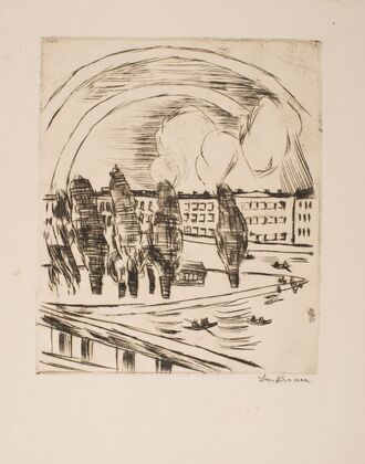 Main River Landscape with Rainbow (1923)