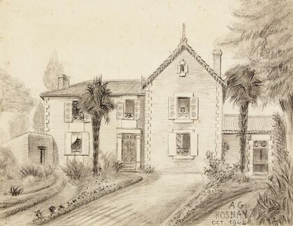 Maison de campagne avec deux palmiers (1942)