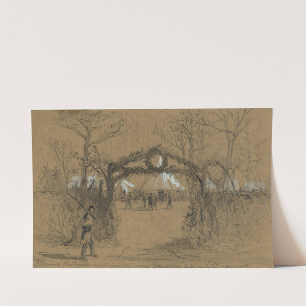 Maj General Butterfields winter Quarters-near Stonemans swich on the R.R. to Aquia Creek by Alfred Rudolph Waud