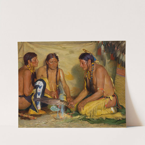Making Sweet Grass Medicine, Blackfoot Ceremony by Joseph Henry Sharp