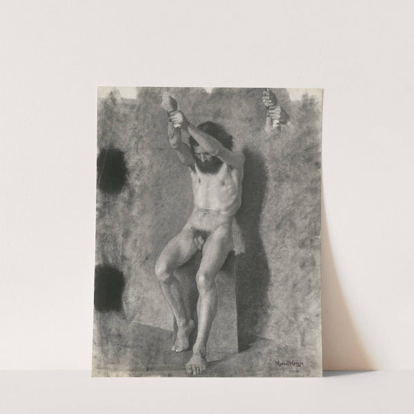 Male Academy Drawing, with a Subsidiary Hand Study by Marcel Paul Maurice Stéphane Mangin