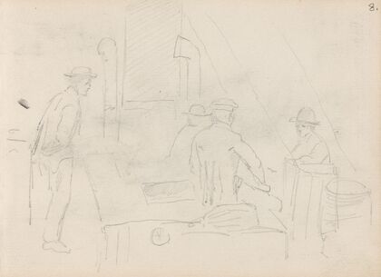 Male figures in workshop interior (between 1867 and 1873)