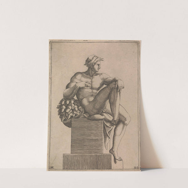 Male Nude from Panel of &#039;God Separating Light from Dark&#039; by Adamo Scultori