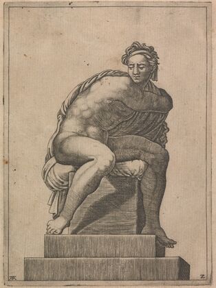 Male Nude Seated from Panel of ‘God Separating Light from Dark’