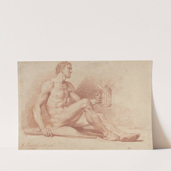 Male Nude with a Lamp (Diogenes) (1724) by Bernard Picart