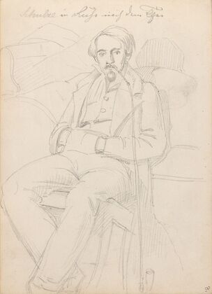 Male portrait with long pipe (Probably 1838 or 1839)