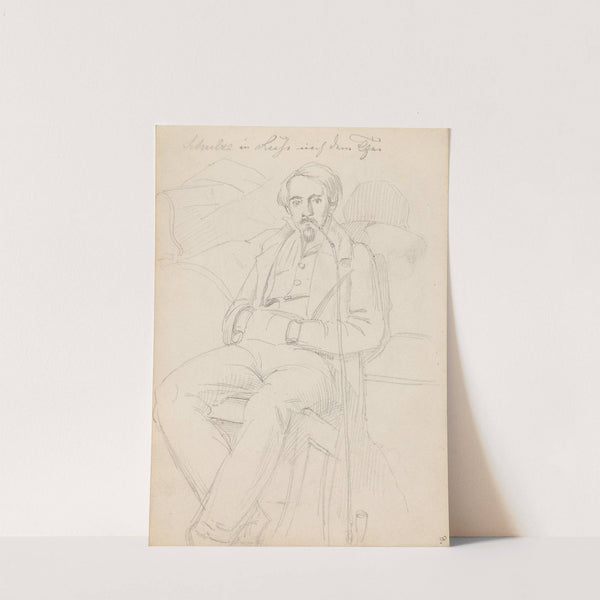 Male portrait with long pipe (Probably 1838 or 1839) by Adolph Tidemand