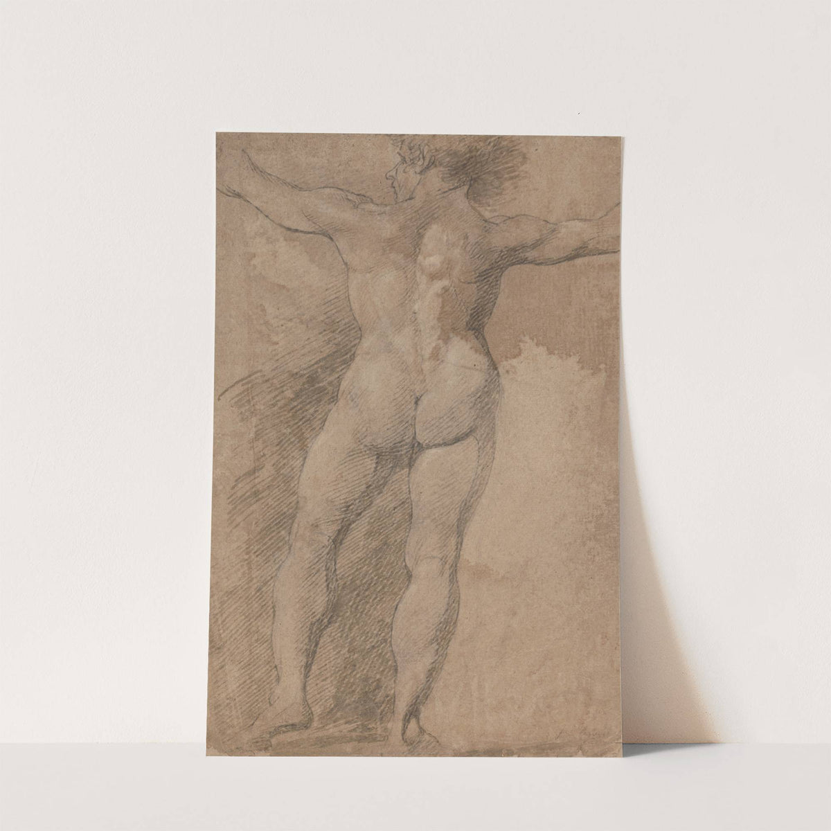 Male with Arms Spread Wide Seen from Behind by James Barry