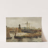 Malmø Havn, gråvejr (1870) by Carl Frederik Sørensen