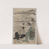Man and Two Women at the Sea Shore by Toyokuni Utagawa