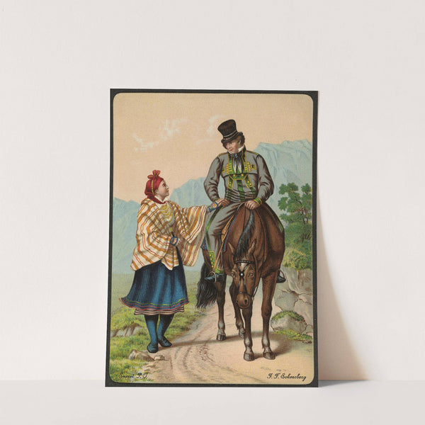Man and woman in national costumes by Johan Fredrik Eckersberg