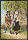 Man and woman in national costumes