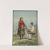 Man and woman in national costumes by Johan Fredrik Eckersberg