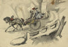 Man and woman riding in horse-drawn cart