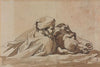 Man Clutching a Horse in Water, after Poussin’s “Deluge” (recto) (c. 1816)