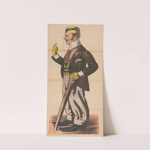 Man dressed in suit, vest, gloves, hat, and monocle with club by René Ackermann
