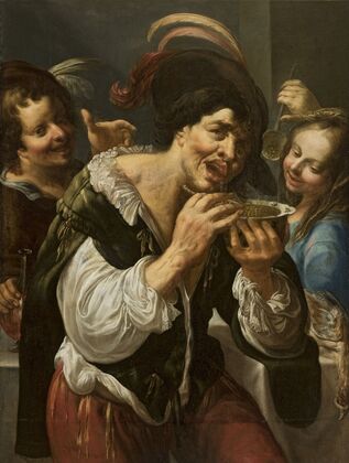 Man eating lentil (Georges prompt -‘a la soupe)