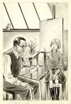 Man en meisje in een schildersatelier