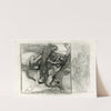Man en sfinx, rechts een skelet by Johannes Josephus Aarts