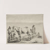 Man holding a horse by the bridle by Dirck Stoop