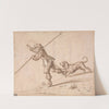Man Hunting with a Pointed Staff and a Hound by Francis Barlow